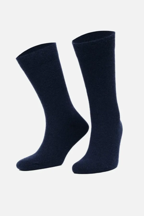 Aytuğ Men's Lambswool Single Socket Socks Navy Blue
