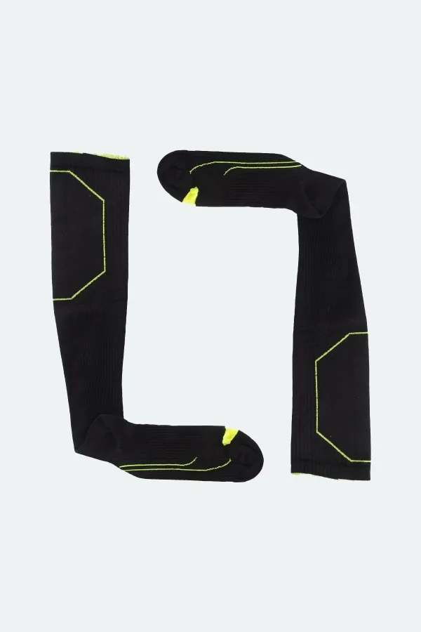 Aytuğ Unisex Shaping Knee-High Running and Sports Socks Black