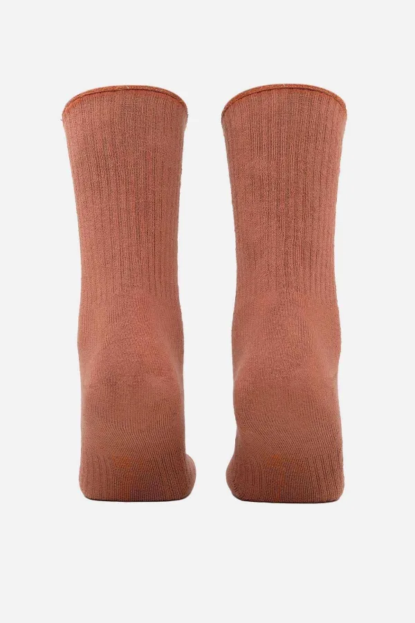 Aytuğ Women's Cotton Single Terry Sock Brown