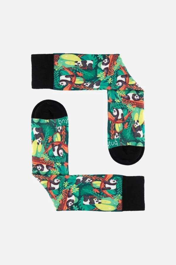 Aytuğ Unisex Cotton Panda Pattern Fun Ankle Socks Panda Design
