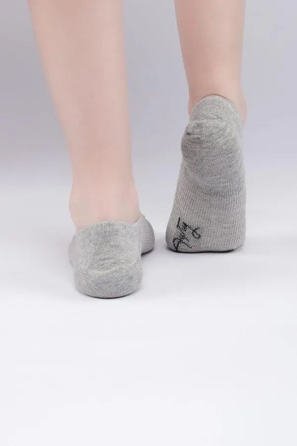 Aytuğ Women's Cotton Single No Show Socks Grey
