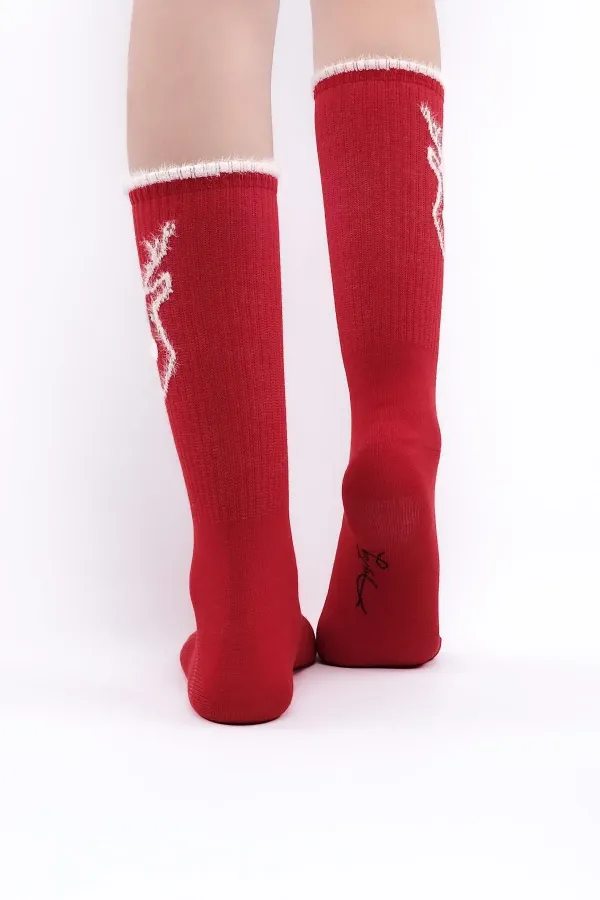 Aytuğ Women's Cotton Single Socket Socks Red