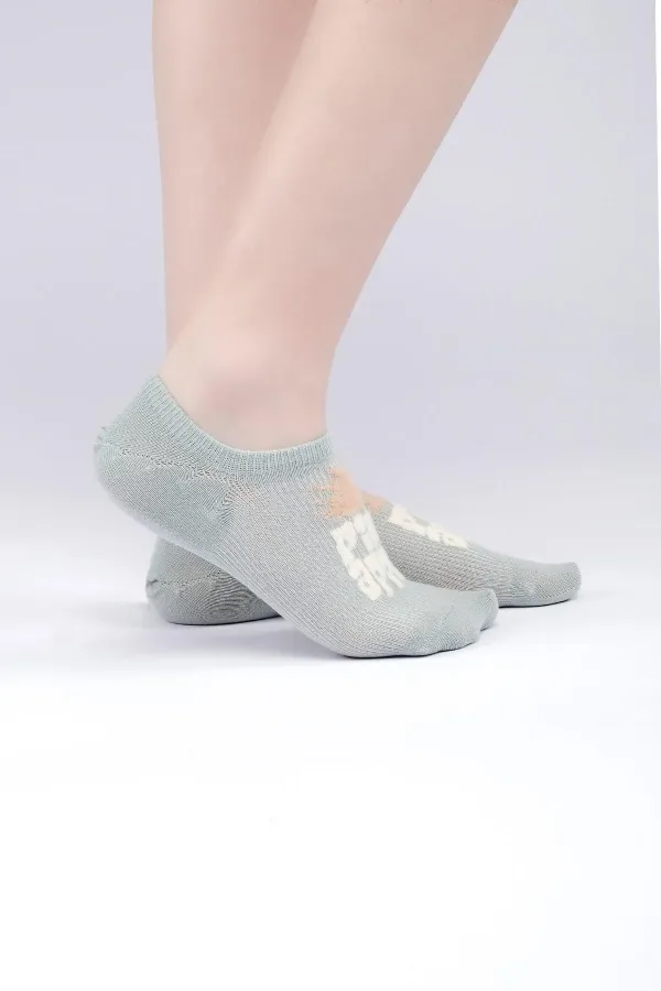 Aytuğ Women's Cotton Single No Show Socks Aqua