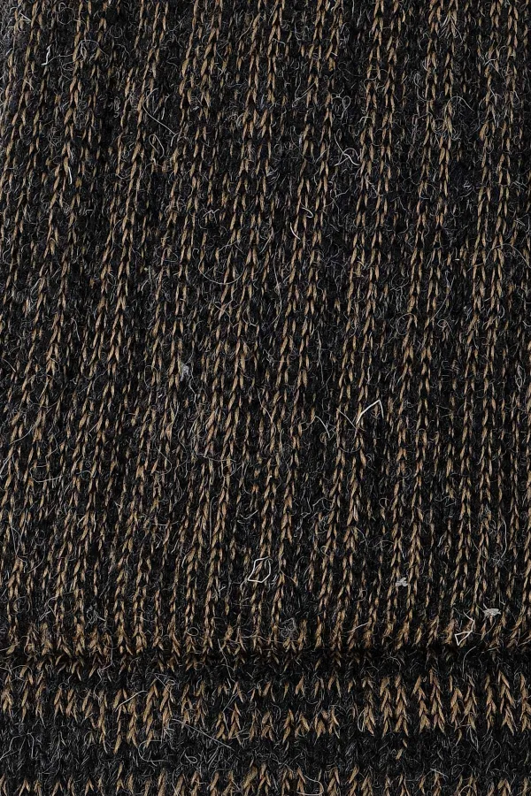 Aytuğ Unisex Alpaca Wool Terry Winter Socks Anthracite-Beige