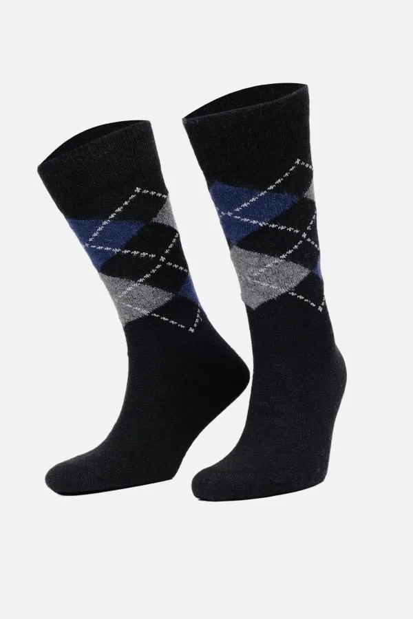 Aytuğ Men's Lambswool Single Socket Socks Black