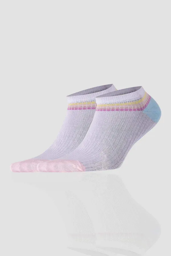 Aytuğ Women's Cotton 8 Pairs Special Boxed Ankle Socks Multicolored