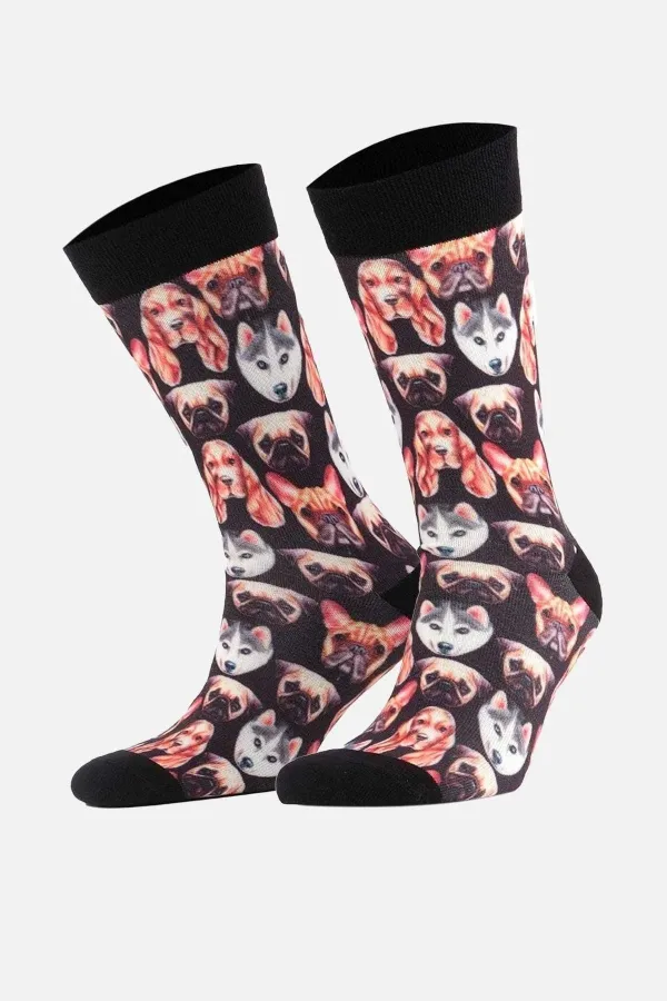 Chaussettes unisexes en coton Aytuğ à motif chien amusant