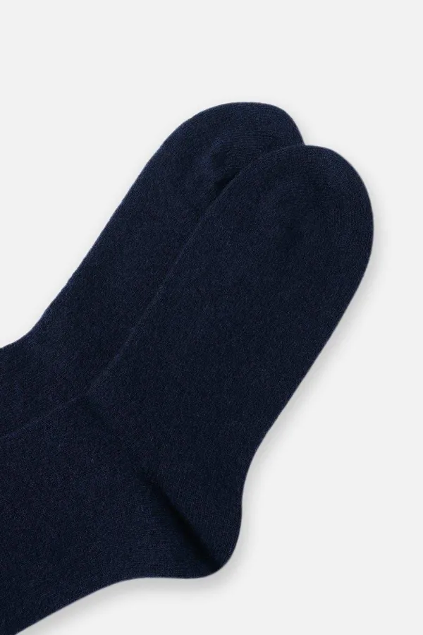 Aytuğ Men's Lambswool Single Socket Socks Navy Blue