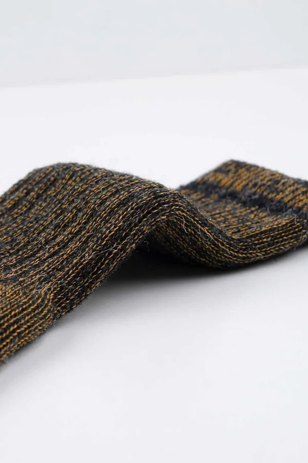 Aytuğ Unisex Alpaca Wool Terry Winter Socks Anthracite-Orange