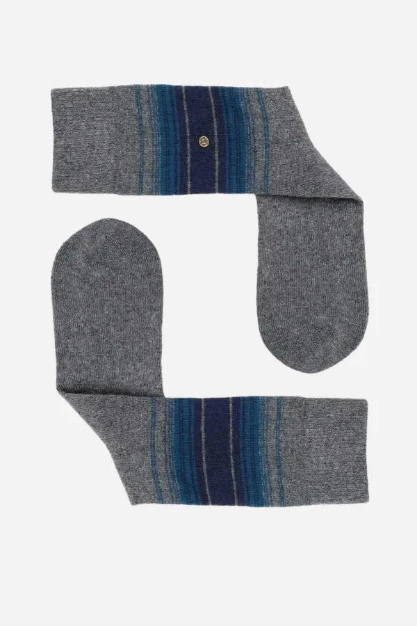 Aytuğ Men's Lambswool Single Socket Socks, Smoke Grey