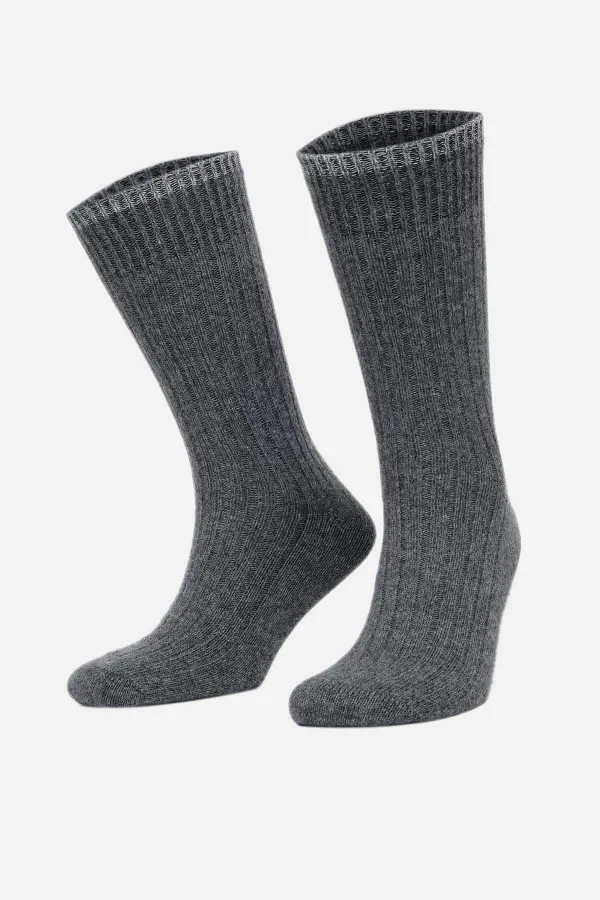 Aytuğ Men's Lambswool Single Socket Socks Smoke Grey