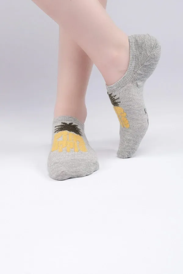 Aytuğ Women's Cotton Single No Show Socks Grey