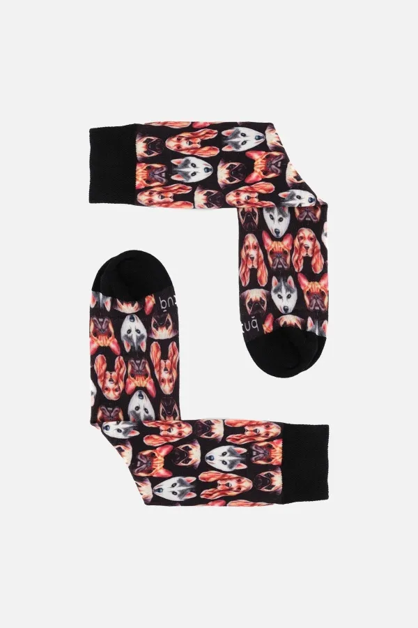 Chaussettes unisexes en coton Aytuğ à motif chien amusant
