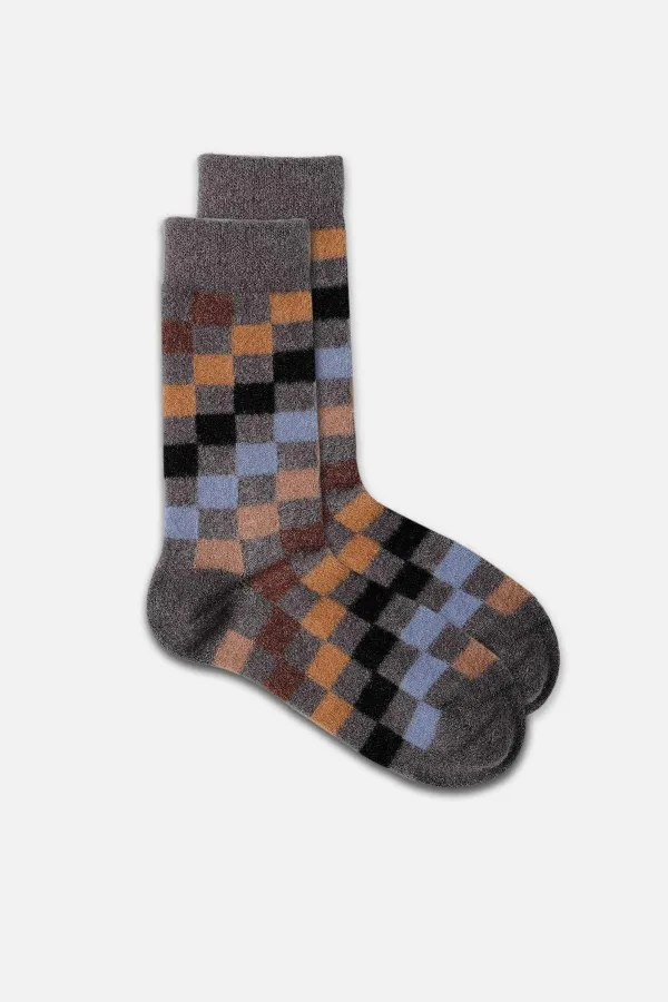 Chaussettes de nuit thermiques douces et moelleuses Aytuğ pour femme, gris fumé