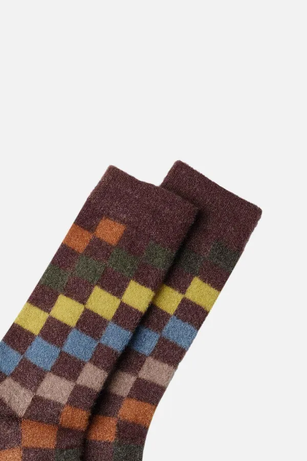 Aytuğ Women's Soft Plush Thermal Single Socket Sleep Socks Brown