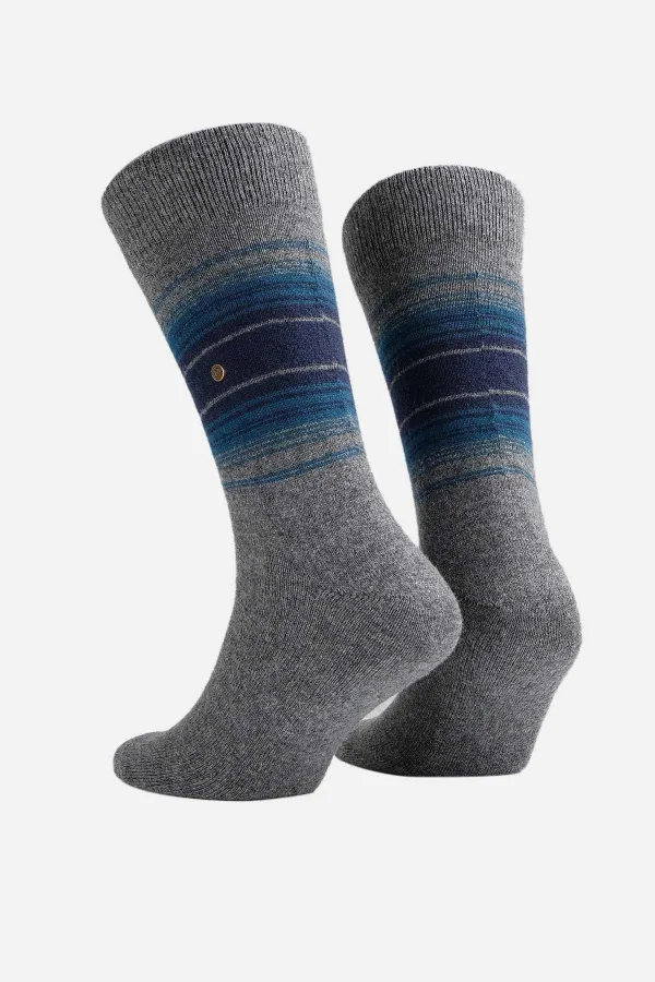 Aytuğ Men's Lambswool Single Socket Socks, Smoke Grey