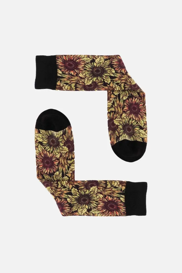 Aytuğ Unisex Cotton Floral Pattern Fun Ankle Socks