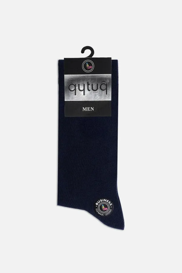 Chaussettes Aytuğ pour homme, en coton, à une seule chaussette, bleu marine Chaussettes Aytuğ pour homme, en coton, à une seule chaussette, bleu marine
