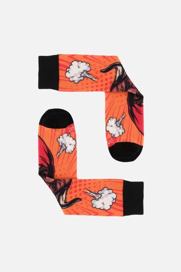 Aytuğ Unisex Cotton Bull Pattern Fun Ankle Socks