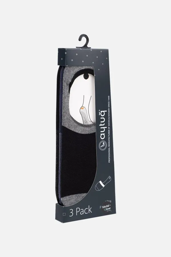 Aytuğ Men's Modal 3 Pairs of Ballet Socks, Multicolored