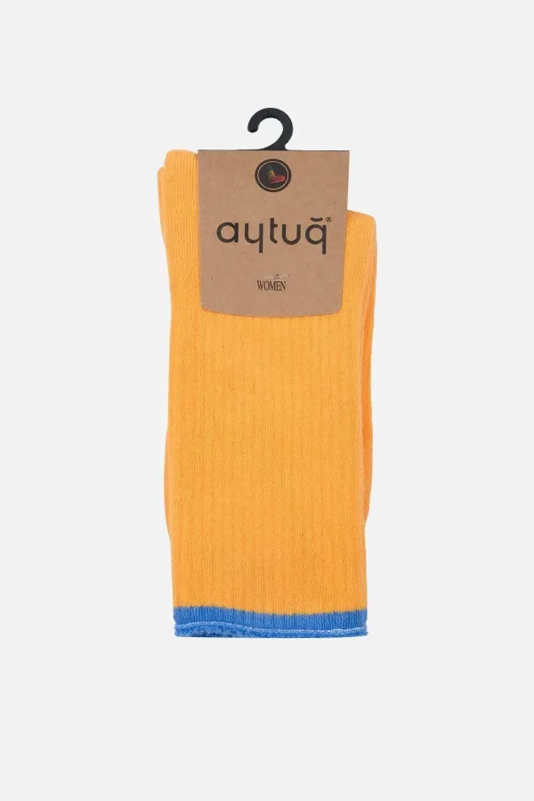 Aytuğ Women's Cotton Single Terry Sock Orange