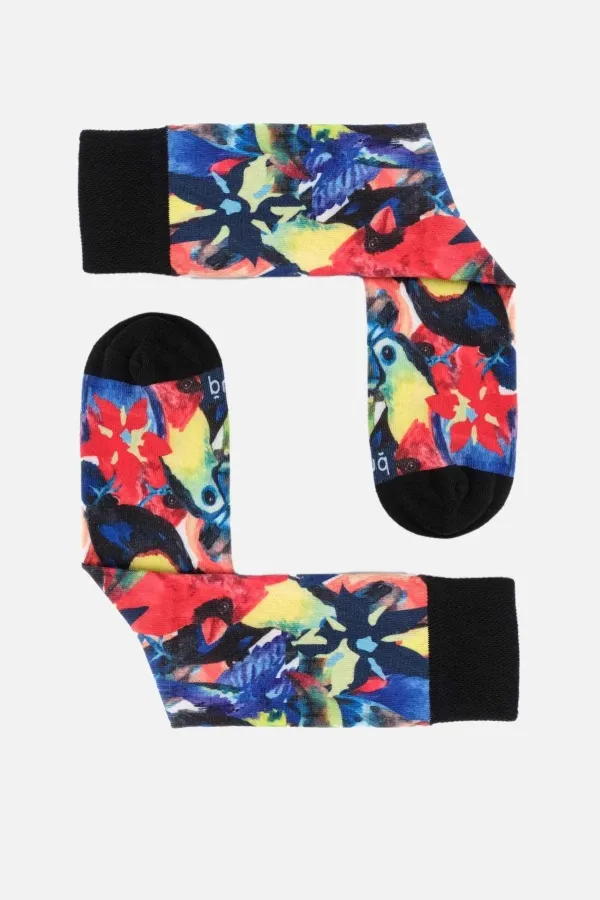 Chaussettes montantes unisexes en coton à motifs multicolores Aytuğ