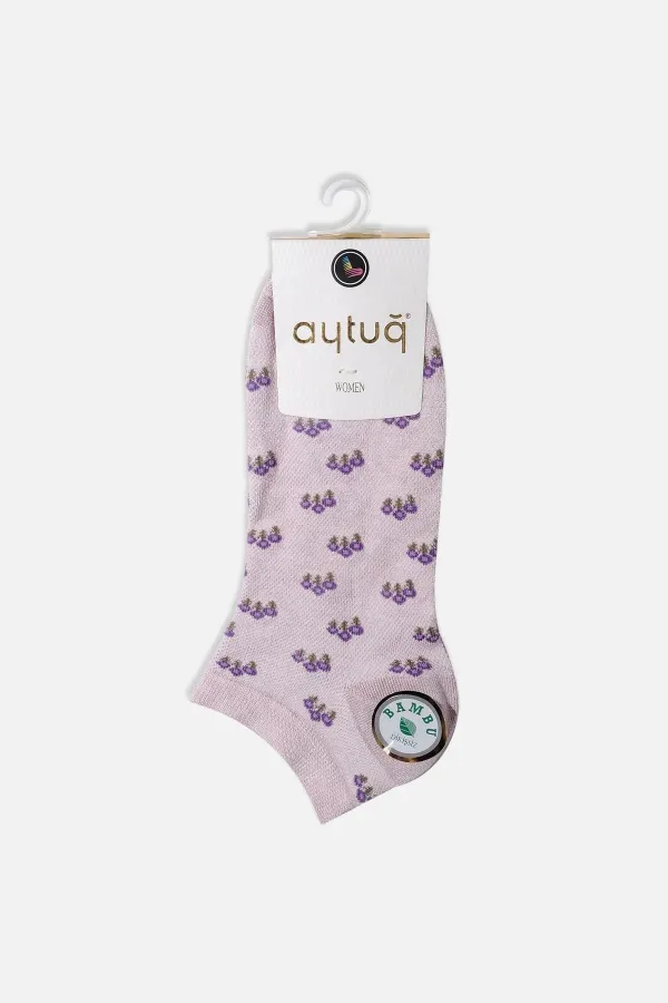 Aytuğ Women's Bamboo Single Ankle Socks Lilac