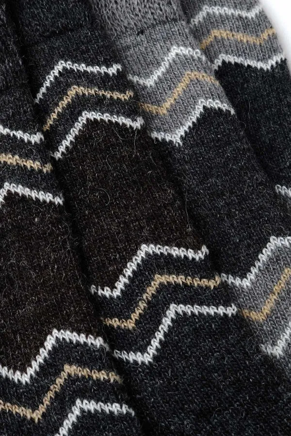 Aytuğ Men's Alpaca Wool Winter Socks (2 Pairs) Grey-Anthracite