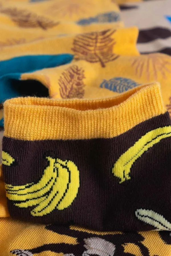 Chaussettes unisexes en coton Aytuğ, lot de 3 paires, à motifs animaux amusants