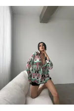 Patterned Oversize Shirt