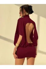 BACKLESS, BATWING SLEEVE, SKIRT