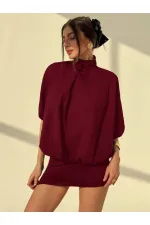 BACKLESS, BATWING SLEEVE, SKIRT