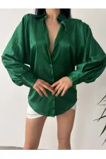 Dökümlü Saten Gömlek