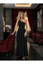 TEK OMUZ MAXİ BOY ELBİSE