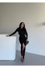 DRAPPE SLITTLE MAXI DRESS