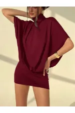 BACKLESS, BATWING SLEEVE, SKIRT