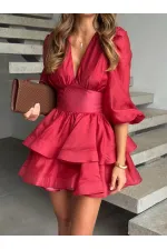 TARLATAN DETALI ELBİSE