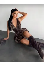 BEL OTURTMALI ASKILI ELBİSE