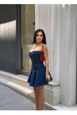 STRAPLESS DENIM DRESS