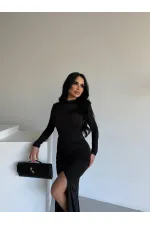 DRAPPE SLITTLE MAXI DRESS