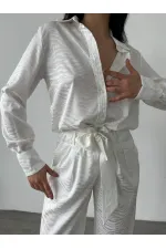 Gömlek & Pantolon Saten İkili Takım