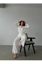 Gömlek & Pantolon Saten İkili Takım