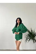 Dökümlü Saten Gömlek