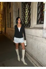 VATKA DETAYLI TÜL TAŞLI ELBİSE