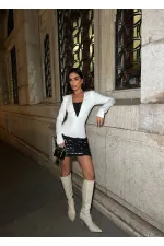 VATKA DETAYLI TÜL TAŞLI ELBİSE