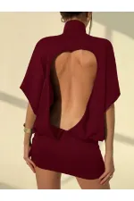 BACKLESS, BATWING SLEEVE, SKIRT