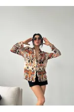 Desenli Oversize Gömlek