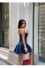 STRAPLESS DENIM DRESS
