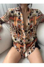 Desenli Oversize Gömlek