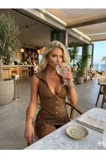 Vest and skirt set with rhinestones.